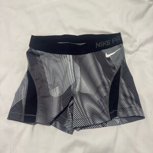 Nike Pro Striped Black and Gray Shorts